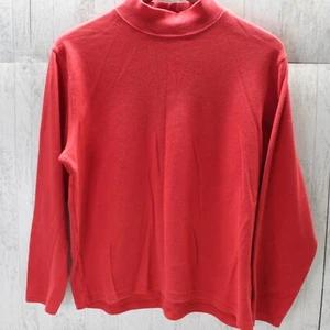 Karen Scott Cotton Rich Long Sleeve Red Shirt Base Blank Size Medium - Picture 1 of 5