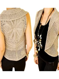 Bolero Gilet Top Donna Lavorato A Maglia Taglia Unica One Size Aperto Smanicato - Foto 1 di 20