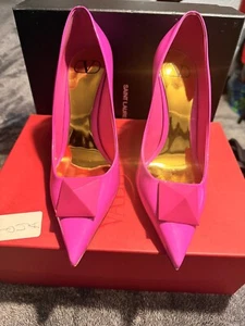 VALENTINO PINK PATENT LEATHER ANKLE PUMPS SIZE 8 - Picture 1 of 6