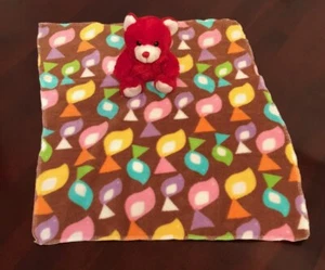 Handmade Child Toddler Comfort Security Brown Birds Fleece Blanket & Bear Toy - Picture 1 of 5