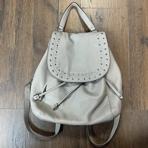 Michael Kors Riley Estrás Tachonado Gris Guijarro Cordón Cuero Mochila - Imagen 1 de 10