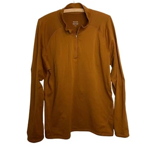 Marmot Grid Fleece Quarter Zip Mens XL Burnt Orange Pullover Midlayer L/S - Picture 1 of 9