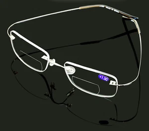 Bifocal Lightweight Slim Rimless Wire Reader - Flexible Reading Glasses Bi-Focal - Picture 1 of 4