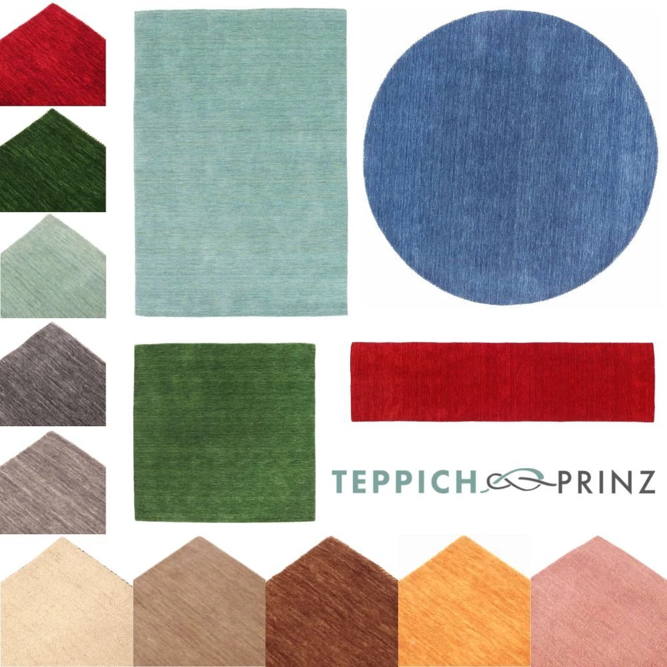 Wollteppich Gabbeh UNI - handgefertigt aus 100% Schurwolle 18 GRÖSSEN 11 FARBEN - Bild 1 von 1