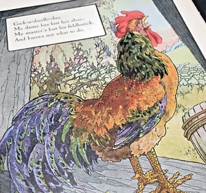 Vintage Hahn Hahn A Doodle Schuhe 1910er Mutter Gans Druck Wandkunst 9x12" - Bild 1 von 22