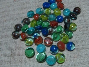 48 Flat Cat Eye Flat Marbles for Mancala Games cats eyes - Picture 1 of 2