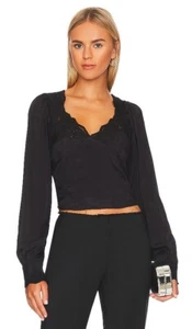 Free People Janelle Lace Top in Black- New - Size XS - Picture 1 of 8