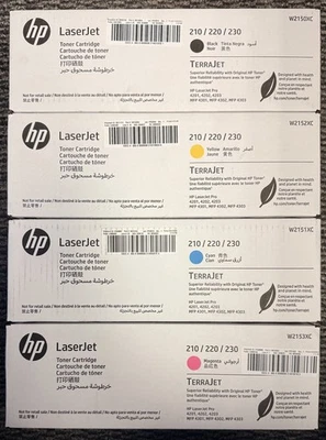 Conjunto de cartuchos de toner HP 210X preto ciano magenta amarelo alto rendimento lacrado fabricante de equipamento original - Imagem 1 de 2