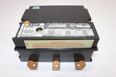 ASCO 92036030 60A 3-POLE 920 REMOTE CONTROL SWITCH, 110-120V COIL 60HZ - Image 1 of 4