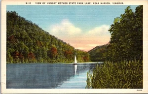 Marion Virginia Hungry Mother State Park velero en el lago postal de colección 29527 - Imagen 1 de 2