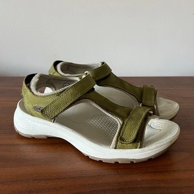 Keen Women’s Leather Sport Sandals Size 9.5 Olive Green Adjustable Strap Comfort - Image 1 of 4