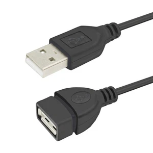 Reliable Data Transfer 1m USB 2 0 Male to Female Extension Cable Black - Photo 1/11
