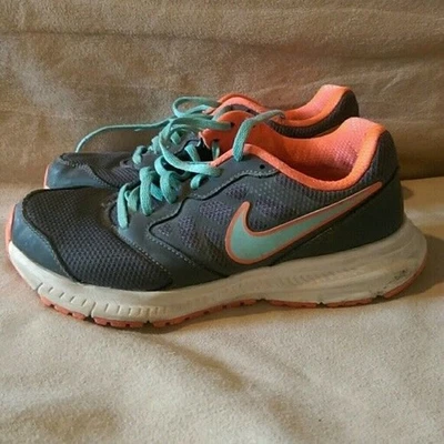 Nike Downshifter 6 Running Shoes Grey & Coral & Light Blue 684765-018 - Size 8 - Image 1 of 4