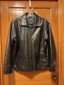 GAP Herren Vintage Lederjacke Mantel schwarz großer Reißverschluss vorne 776019-01 Biker - Bild 1 von 15
