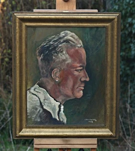 H. Kumbartzky - Portrait Of A Man 1938, Oil Painting, Signed, Vintage, Framed - Picture 1 of 4