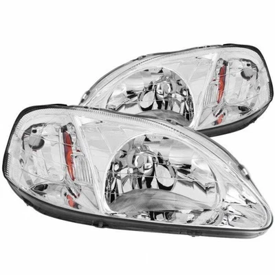 ANZO For Honda Civic 1999 2000 Crystal Headlights Chrome - Image 1 of 4