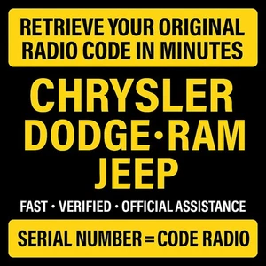 CHRYSLER✅ JEEP✅ RAM✅ DODGE✅ RADIO UNLOCK CODE T0MYD✅TM9✅ T00BE✅ T**AA✅ TVPQN✅A2C - Picture 1 of 8