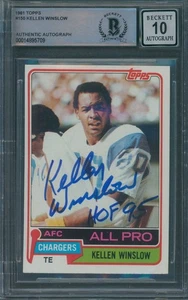 1981 Topps #150 Kellen Winslow Signed Rookie Card Beckett Authentic Auto 10 BAS - Picture 1 of 2