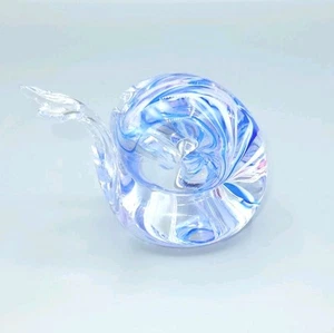 Vintage Art Glass Snail Blue Swirl 1.5" X 2.5" Paperweight Figure Murano Style - Picture 1 of 8