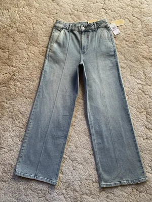 NUEVO CON ETIQUETAS JEANS MICHAEL KORS CARMEN PIERNA ANCHA SUPER HIGH-RISE LITE LAVADO PIEDRA TALLA 6 Foto 1 de 4