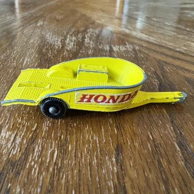 Remolque Matchbox Lesney Honda para motocicletas #38 hecho en Inglaterra escala 1/64 Foto 1 de 4