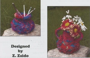 Pots of Silk Himalaya Yarn Crochet Pattern P68 Soft Sculpture Containers Pattern - Picture 1 of 4
