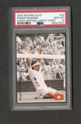 2003 Netpro Elite Roger Federer ROOKIE - Event Edition - E3 White Shirt - PSA 10 - Image 1 of 2