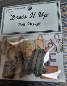 DRESS IT UP Bon Voyage Travel Vacation Buttons Flatbacks Charm See Description - Picture 1 of 1