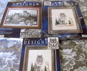Designs Needle WINDOW WOLFS COUNTED CROSS STITCH 3 KITS 5211 5411 5404 - Picture 1 of 5