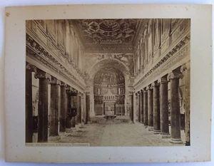 INTERIEUR DE S. MARIA ROME ITALIE PHOTOGRAPHIE IN-4 tirage ALBUMINE 1880 - Picture 1 of 2