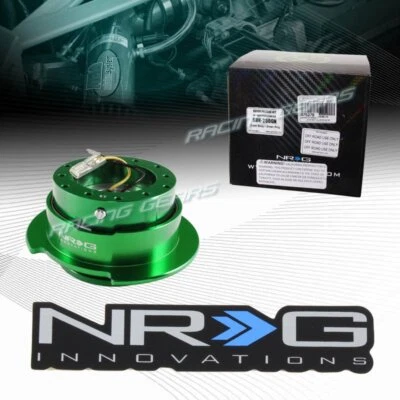 GREEN ALUMINUM BALL LOCK 6-HOLE NRG STEERING WHEEL GEN 2.5 QUICK RELEASE ADAPTER - Image 1 of 4