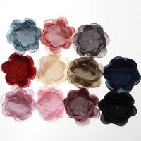 50pcs 3.2" Lace Fabric Chiffon Flower+Rhinestones Pearls For Headbands