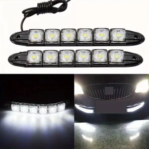 2Pcs Car Daytime Running Light Turn 6led Waterproof Day White Signal Fog Lamp - Picture 1 of 7