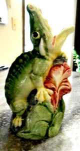 Antike Majolika Alligator Vase, nummeriert 7350 25, um 1890-1910 - Bild 1 von 4