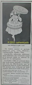 PUBLICITE NILDE POUDRE LES SAISONS L'ETE DESSIN SIGNE MICH DE 1920 FRENCH AD PUB - Foto 1 di 1