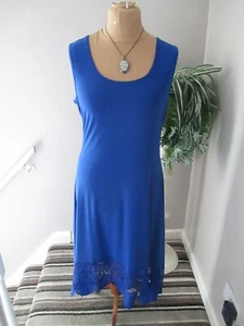 NINA LEONARD COBALT LACE TRIM DRESS SIZE XLP - Picture 1 of 4
