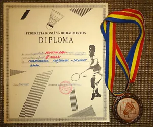Rumänien, 1992, Badminton-Wettbewerb, Diplom & Medaille - Bild 1 von 1