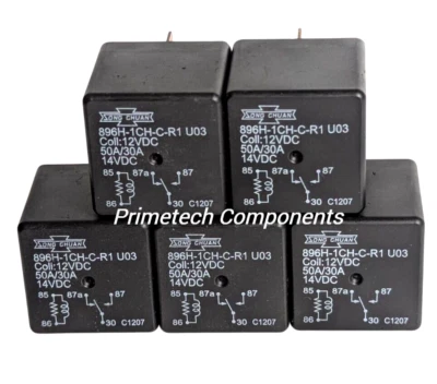 (Pack of 5 ) 896H-1CH-C-R1-U03 12VDC Automotive relay, SPDT, 50A - Image 1 of 3