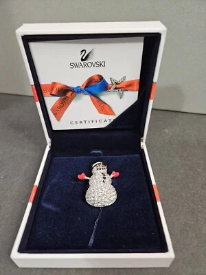 Swarovski 2003 Crystal Snowman Brooch - NIB & COA - Image 1 of 4