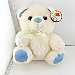 Peluche/Animale imbottito Emily da collezione 8" orso bianco accenti blu - Foto 1 di 12