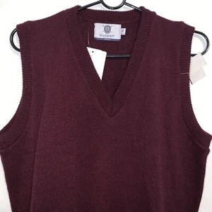 Blueberry Knitting Inc. Burgundy V-Neck Sleeveless Vest Sweater Size XL Youth  - Picture 1 of 5