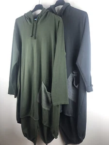 NUOVA FELPA CON CAPPUCCIO CASUAL OVERSIZE BILLI ABITO TUNICA TOP TAGLIA UNICA UK 12-16 - Foto 1 di 23