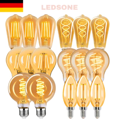 E27 LED Vintage Edison Lampe Filament Glühbirne Nostalgie Retro Bulbs Warmweiß - Bild 1 von 4