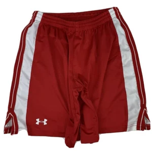 Under Armour Boy Loose Fit Red White Heat Gear Athletic Short Shorts YLG Large L - Picture 1 of 11