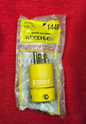 Woodhead 1448 Super Safeway Plug 20A, 250V Nema 6-20P - NEW - Image 1 of 2