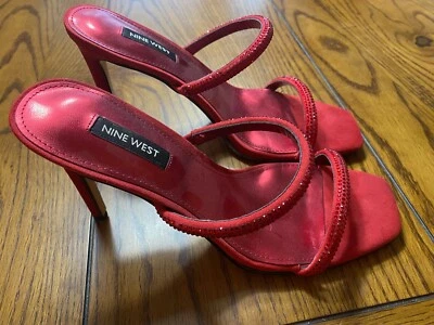 Sandalias Nine West Zarleen 2, para mujer talla 8 M, rojas precio de venta sugerido por el fabricante 79 USD MAGNÍFICAS brillantes Foto 1 de 4