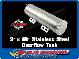 Polished Stainless Steel Radiator Overflow Tank 3" x 10" Cooling Performance - Picture 1 of 2