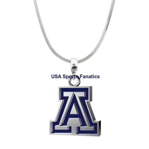 Arizona Wildcats Blue Team Logo Pendant Necklace On A 925 Snake Chain (4 Sizes) Cover
