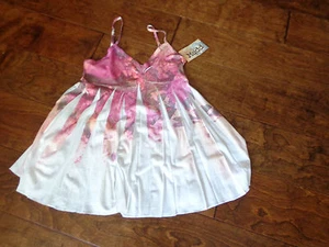 MUDD women's junior NWT sz M floral spaghetti strap blouse white/pink/peach - Picture 1 of 6