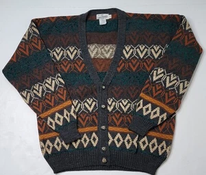 Sears Roebuck VTG Made In Italy Wool Blend Cardigan Sweater Men's SZ L GUC - Picture 1 of 6